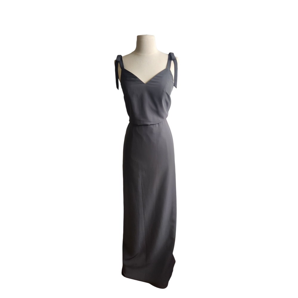 Christina Wu Black Slip Maxi Dress Spaghetti Strap